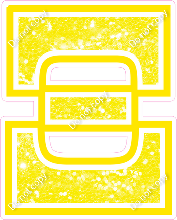 18" Greek Individual Yellow Sparkle - Alphabet Pieces Xi