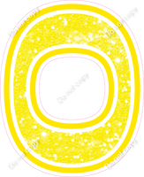 18" Greek Individual Yellow Sparkle - Alphabet Pieces Omicron