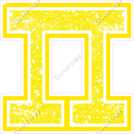 18" Greek Individual Yellow Sparkle - Alphabet Pieces Pi