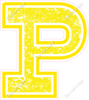 18" Greek Individual Yellow Sparkle - Alphabet Pieces Rho