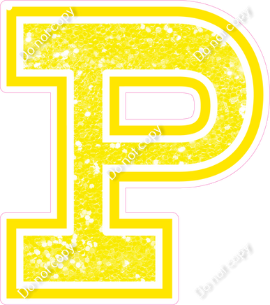 18" Greek Individual Yellow Sparkle - Alphabet Pieces Rho