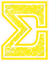 18" Greek Individual Yellow Sparkle - Alphabet Pieces Sigma