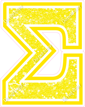 18" Greek Individual Yellow Sparkle - Alphabet Pieces Sigma