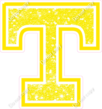 18" Greek Individual Yellow Sparkle - Alphabet Pieces Tau