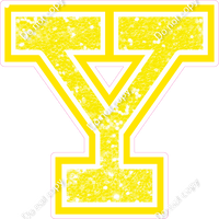 18" Greek Individual Yellow Sparkle - Alphabet Pieces Upsilon