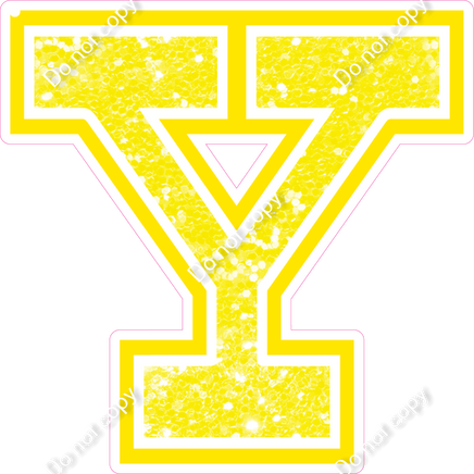 18" Greek Individual Yellow Sparkle - Alphabet Pieces Upsilon