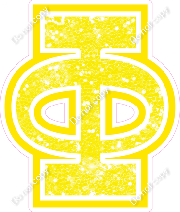 18" Greek Individual Yellow Sparkle - Alphabet Pieces Phi