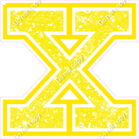 18" Greek Individual Yellow Sparkle - Alphabet Pieces Chi