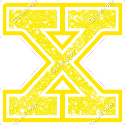 18" Greek Individual Yellow Sparkle - Alphabet Pieces Chi