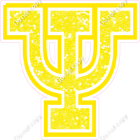 18" Greek Individual Yellow Sparkle - Alphabet Pieces Psi