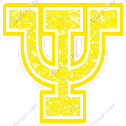 18" Greek Individual Yellow Sparkle - Alphabet Pieces Psi