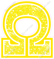 18" Greek Individual Yellow Sparkle - Alphabet Pieces Omega