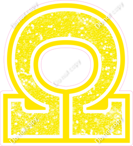18" Greek Individual Yellow Sparkle - Alphabet Pieces Omega