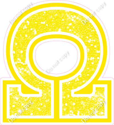 18" Greek Individual Yellow Sparkle - Alphabet Pieces Omega