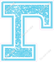 23.5" Greek Individual Baby Blue Sparkle - Alphabet Pieces Gamma