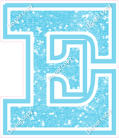 23.5" Greek Individual Baby Blue Sparkle - Alphabet Pieces Epsilon