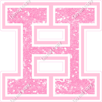 23.5" Greek Individual Baby Pink Sparkle - Alphabet Pieces Eta