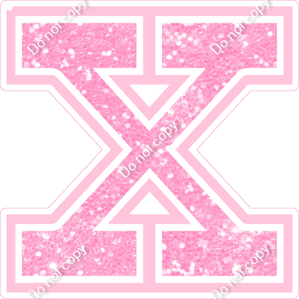 23.5" Greek Individual Baby Pink Sparkle - Alphabet Pieces Chi