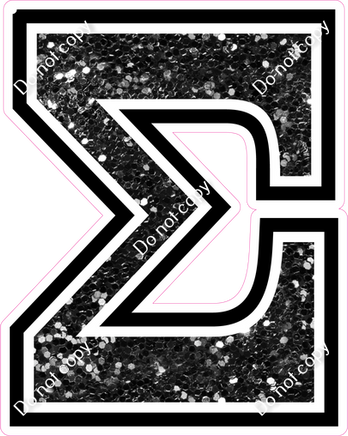 23.5" Greek Individual Black Sparkle - Alphabet Pieces Sigma