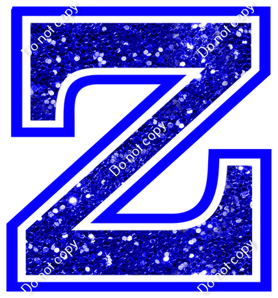 23.5" Greek Individual Blue Sparkle - Alphabet Pieces Zeta
