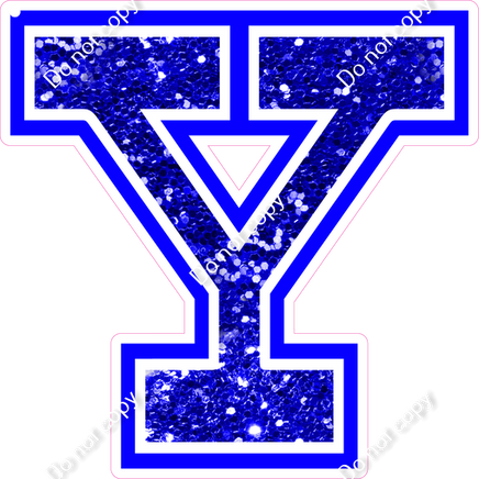23.5" Greek Individual Blue Sparkle - Alphabet Pieces Upsilon