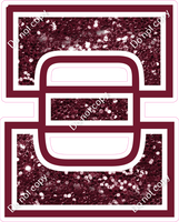 23.5" Greek Individual Burgundy Sparkle - Alphabet Pieces Xi