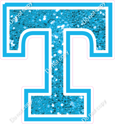23.5" Greek Individual Caribbean Sparkle - Alphabet Pieces Tau