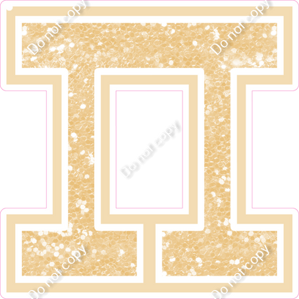 23.5" Greek Individual Champagne Sparkle - Alphabet Pieces Pi