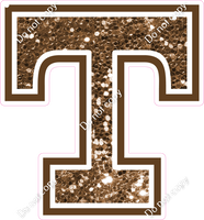 23.5" Greek Individual Chocolate Sparkle - Alphabet Pieces Tau