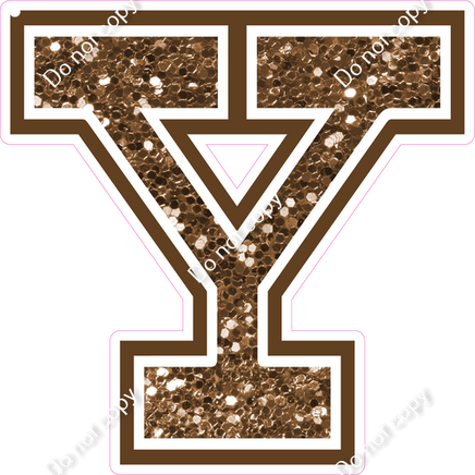 23.5" Greek Individual Chocolate Sparkle - Alphabet Pieces Upsilon