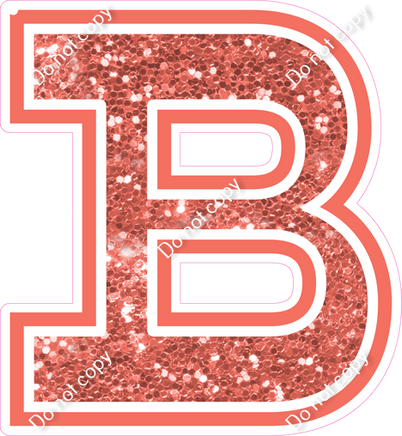 23.5" Greek Individual Coral Sparkle - Alphabet Pieces Beta