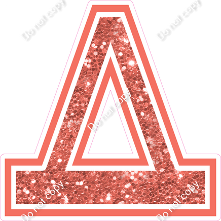23.5" Greek Individual Coral Sparkle - Alphabet Pieces Delta