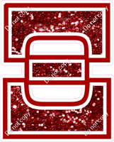23.5" Greek Individual Crimson Sparkle - Alphabet Pieces Xi