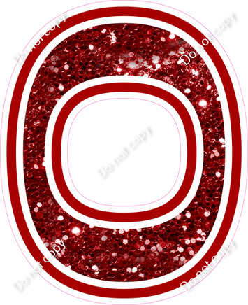 23.5" Greek Individual Crimson Sparkle - Alphabet Pieces Omicron