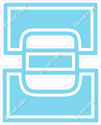 23.5" Greek Individual Flat Baby Blue - Alphabet Pieces Xi