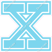 23.5" Greek Individual Flat Baby Blue - Alphabet Pieces Chi