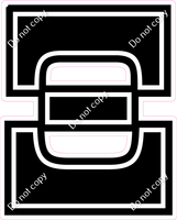 23.5" Greek Individual Flat Black - Alphabet Pieces Xi