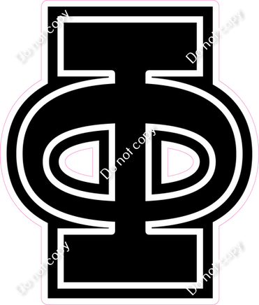 23.5" Greek Individual Flat Black - Alphabet Pieces Phi