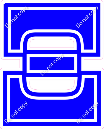 23.5" Greek Individual Flat Blue - Alphabet Pieces Xi