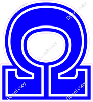 23.5" Greek Individual Flat Blue - Alphabet Pieces Omega