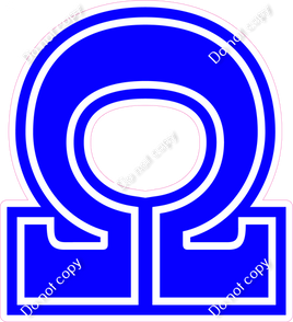 23.5" Greek Individual Flat Blue - Alphabet Pieces Omega