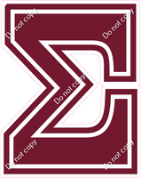 23.5" Greek Individual Flat Burgundy - Alphabet Pieces Sigma