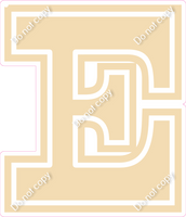 23.5" Greek Individual Flat Champagne - Alphabet Pieces Epsilon