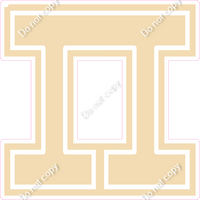 23.5" Greek Individual Flat Champagne - Alphabet Pieces Pi
