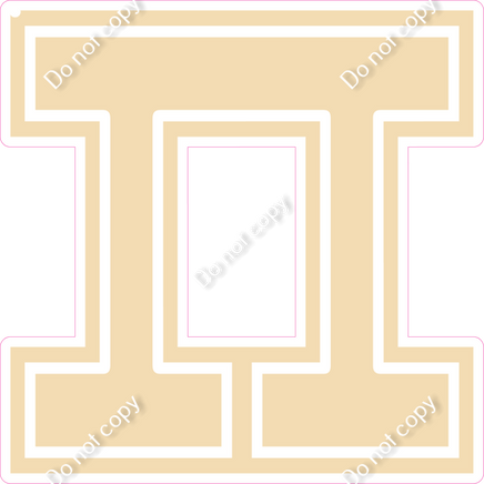 23.5" Greek Individual Flat Champagne - Alphabet Pieces Pi