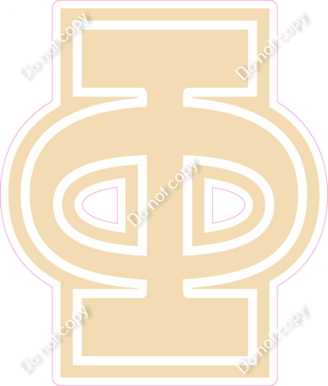 23.5" Greek Individual Flat Champagne - Alphabet Pieces Phi