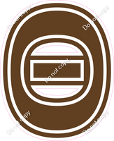 23.5" Greek Individual Flat Chocolate - Alphabet Pieces Theta