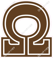 23.5" Greek Individual Flat Chocolate - Alphabet Pieces Omega