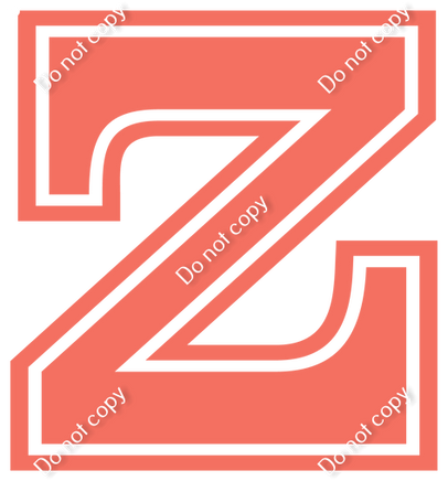 23.5" Greek Individual Flat Coral - Alphabet Pieces Zeta