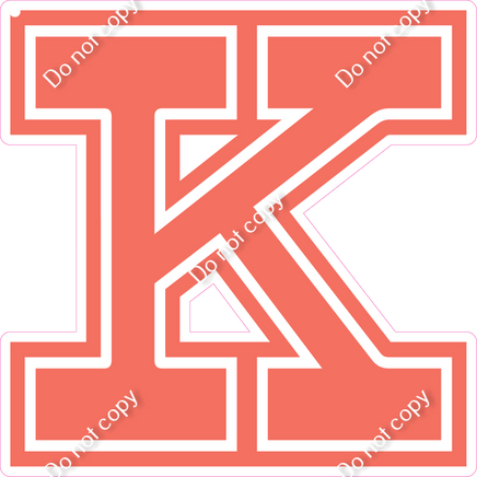 23.5" Greek Individual Flat Coral - Alphabet Pieces Kappa
